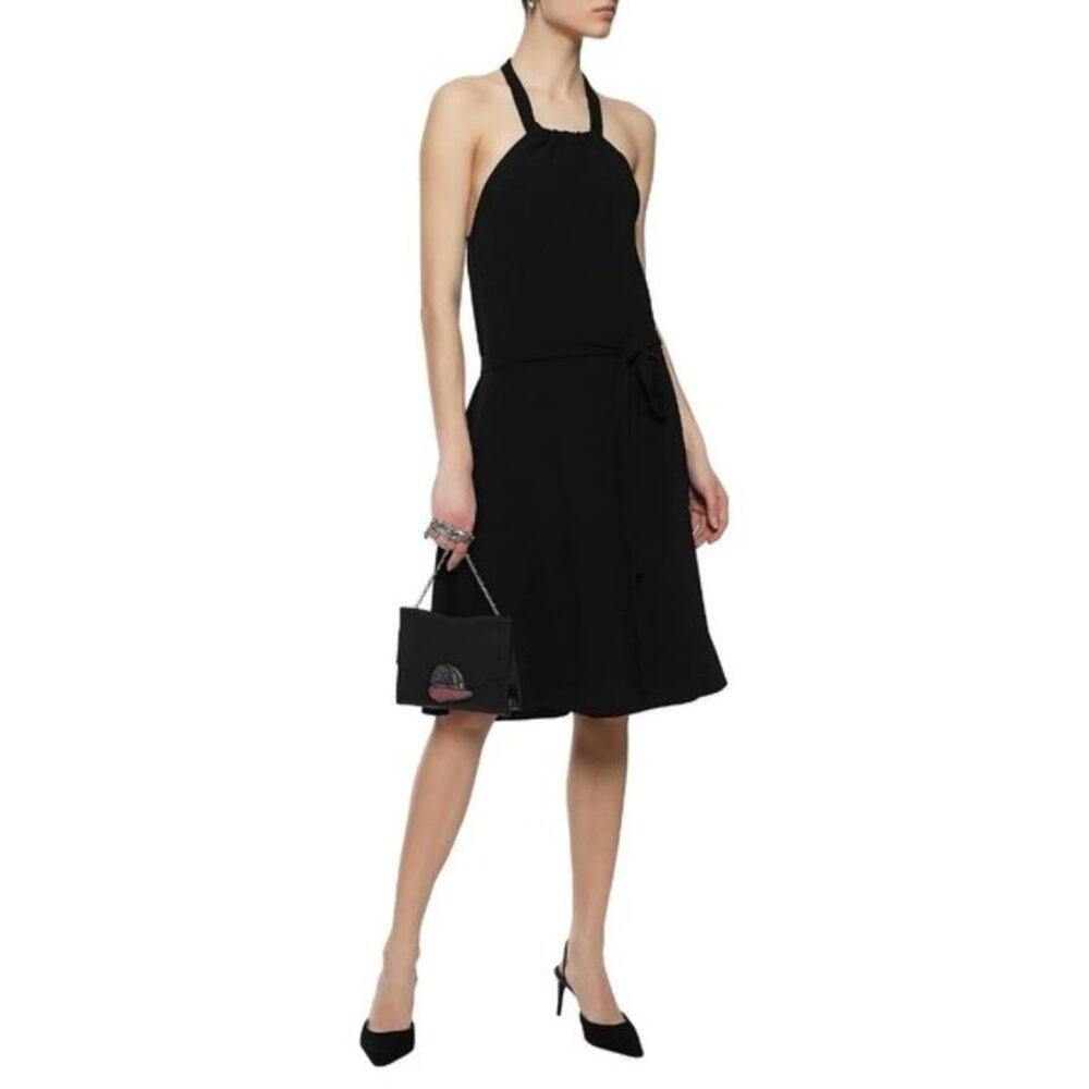 Theory Women’s Nayline R Halter Black Cocktail Evening Dress Size 8